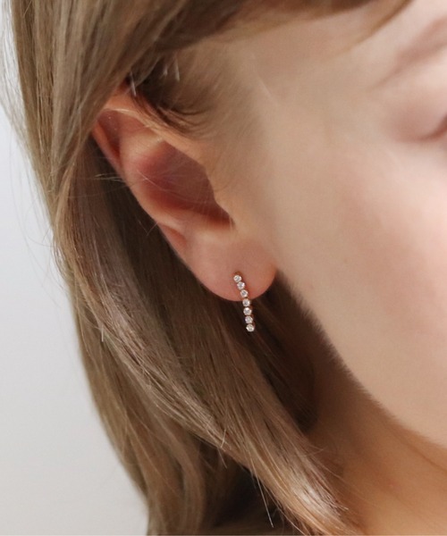 ピアス ダイヤモンド テニス ピアス | K10YG 「Web限定」 レディース メンズの画像