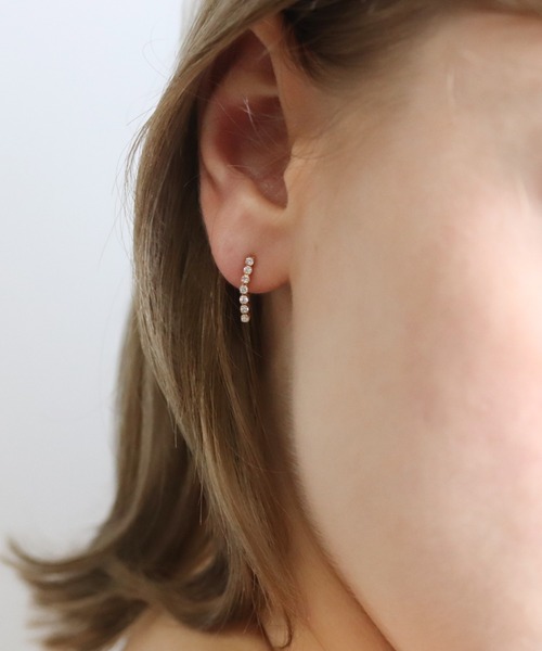 ピアス ダイヤモンド テニス ピアス | K10YG 「Web限定」 レディース メンズの画像