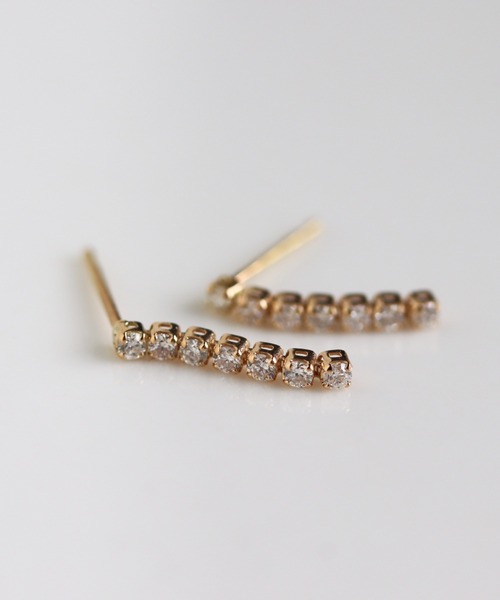 ピアス ダイヤモンド テニス ピアス | K10YG 「Web限定」 レディース メンズの画像