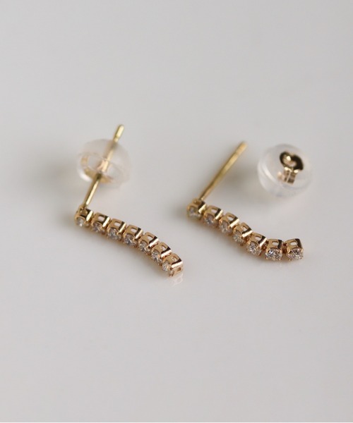 cui-cui（キュイキュイ） ピアス ダイヤモンド テニス ピアス | K10YG