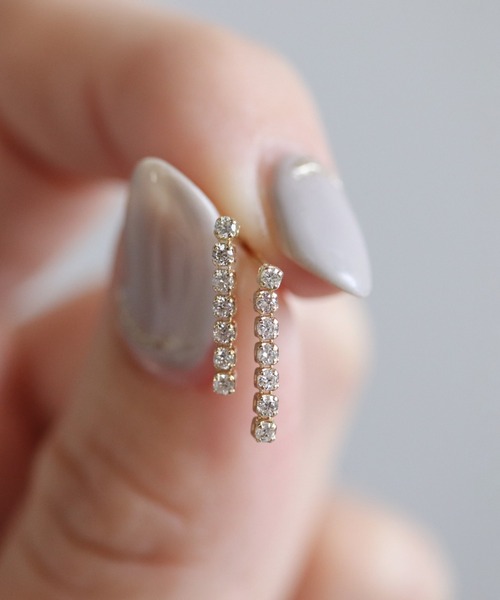 cui-cui（キュイキュイ） ピアス ダイヤモンド テニス ピアス | K10YG