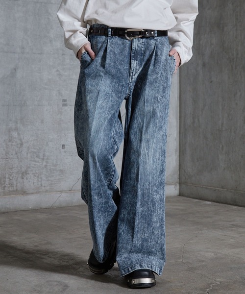 完売品♡RNA ダメージ　デニム　バギー　フレア　ワイド SERACE ワイドパンツ ジーンズ 「SERACE」Vintage buggy wide flare