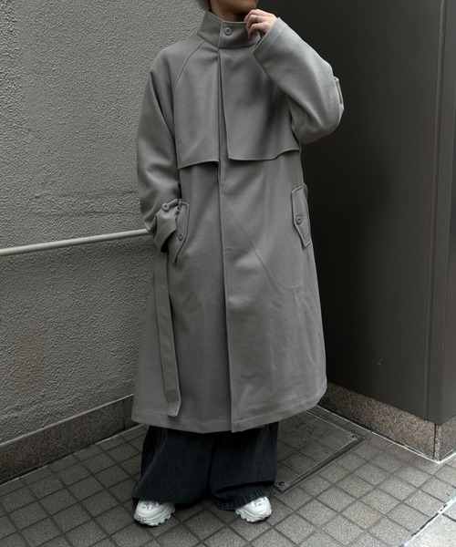 「CREARE -LINO-」 トレンチコート L ブラック メンズ_画像9