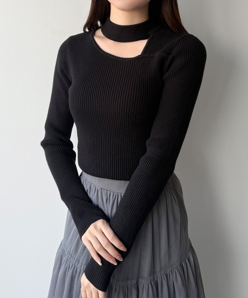 「mipiarl」 長袖ニット LARGE ブラック レディース_画像2