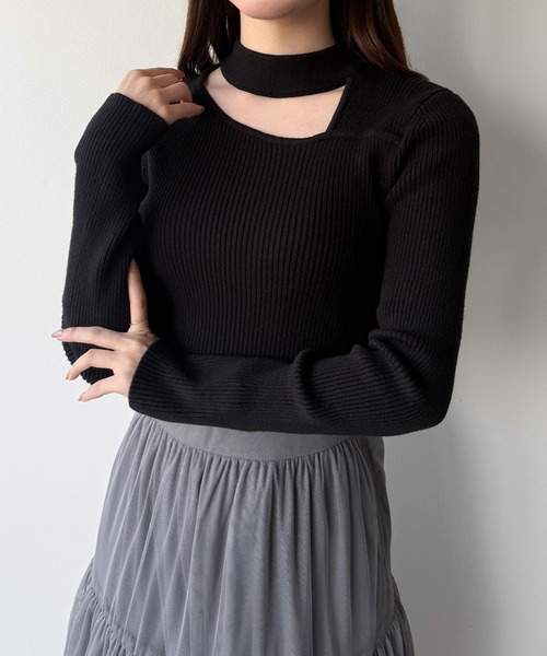 「mipiarl」 長袖ニット LARGE ブラック レディース_画像3