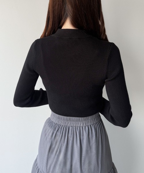 「mipiarl」 長袖ニット LARGE ブラック レディース_画像4