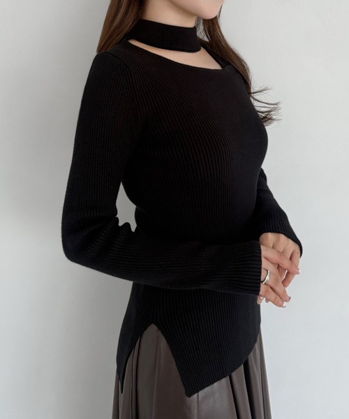 「mipiarl」 長袖ニット LARGE ブラック レディース_画像6