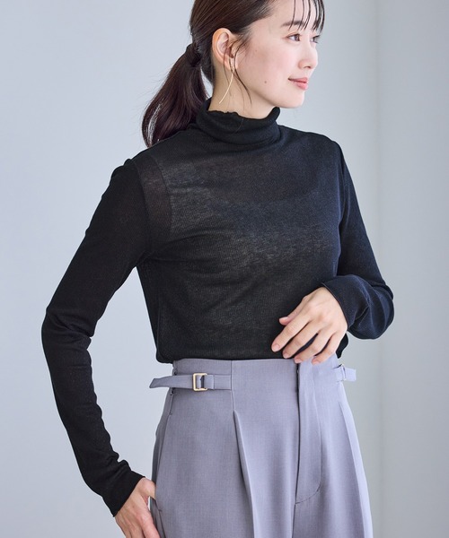 トップス pppp ROPE' PICNIC（ロペ ピクニック） tシャツ ラメシアーリブタートル