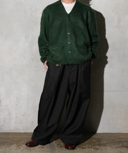 トップス TOWNCRAFT SOLID SHAGGY CARDIGAN BLACK トップス TOWNCRAFT