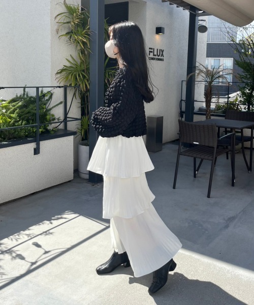 「nemne store」 フリルスカート MEDIUM アイボリー レディース_画像2