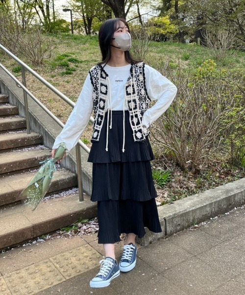 「nemne store」 フリルスカート MEDIUM アイボリー レディース_画像5