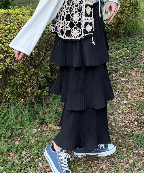 「nemne store」 フリルスカート MEDIUM アイボリー レディース_画像6