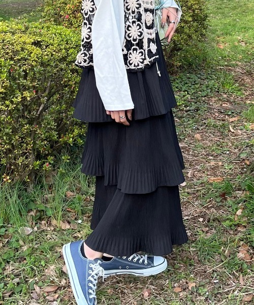 「nemne store」 フリルスカート MEDIUM アイボリー レディース_画像8