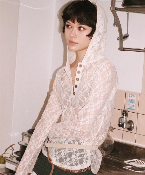 igi パーカー LACE HOODIE TEE / レースフーディー レディース