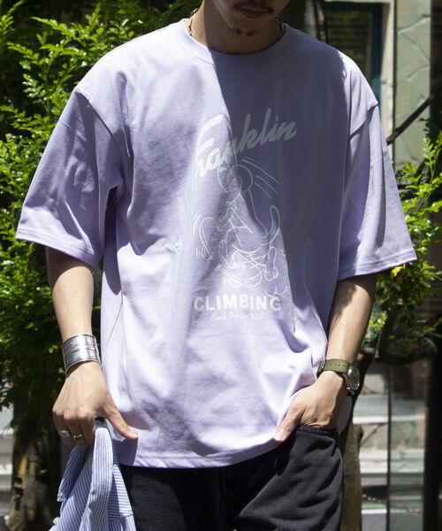 「Franklin Climbing」 半袖Tシャツ L ライトパープル メンズ_画像6