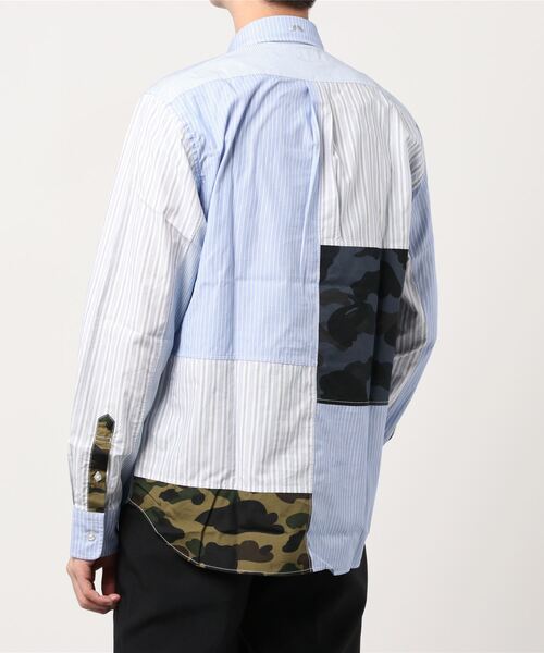 「Mr. BATHING APE」 長袖シャツ LARGE ブルー メンズ_画像2