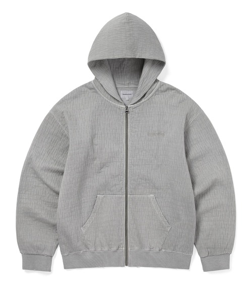 thisisneverthat フルジップパーカー グレー thisisneverthat（ディスイズネバーザット） パーカー Damaged Zip Up
