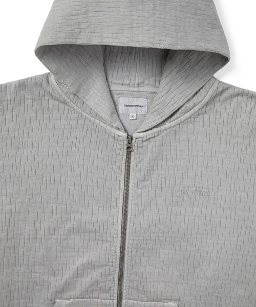 thisisneverthat フルジップパーカー グレー thisisneverthat（ディスイズネバーザット） パーカー Damaged Zip Up