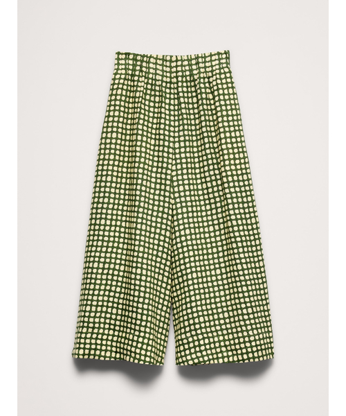 ワイドパンツ パンツ リネン キュロット レディースの画像