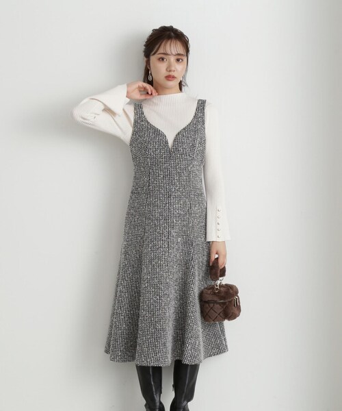「PROPORTION BODY DRESSING」 サロペットスカート X-SMALL ダークグレー レディース_画像2