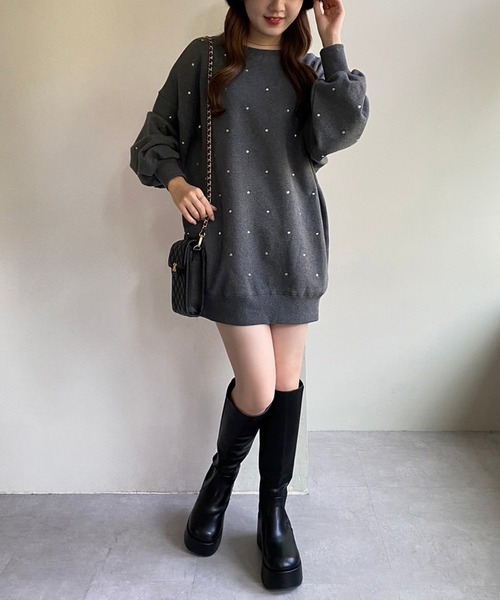 「one after another NICE CLAUP」 スウェットカットソー FREE グレー レディース_画像4