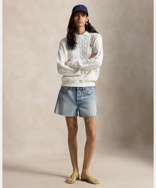 happylife　良品　ポロラルフローレン　レディース　ニットコットン POLO RALPH LAUREN（ポロ・ラルフローレン） ニット セーター ケーブル