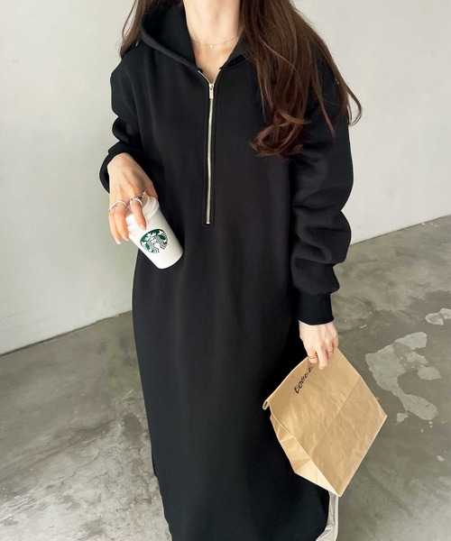 「GeeRA」 長袖ワンピース X-LARGE オートミール レディース_画像4