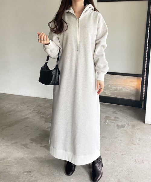 「GeeRA」 長袖ワンピース X-LARGE オートミール レディース_画像5