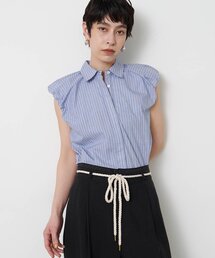 THE PAUSE ブラウス シャツ 「THE PAUSE」袖ギャザーノースリーブ 