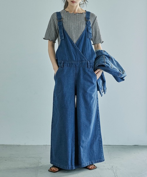 「Fashion Letter」 オールインワン 3L ワンウォッシュ レディース_画像2