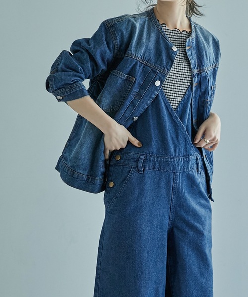 「Fashion Letter」 オールインワン 3L ワンウォッシュ レディース_画像7