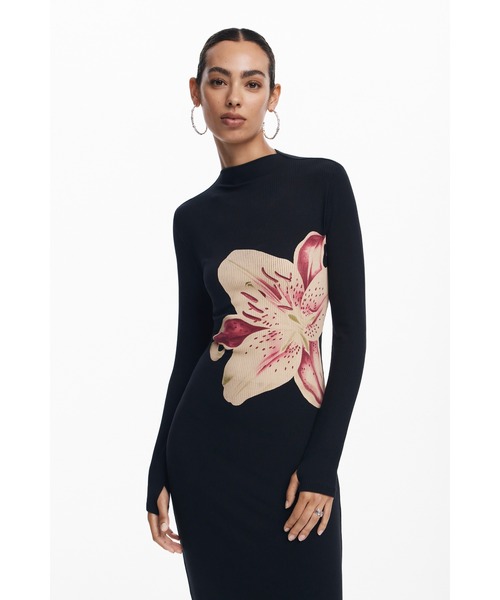 「Desigual」 長袖ワンピース L ブラック レディースの画像