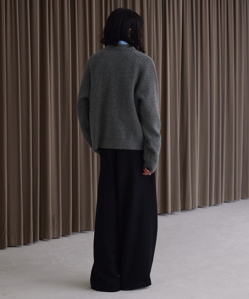 「LUENNA」 ニットカーディガン L グレー メンズ_画像9