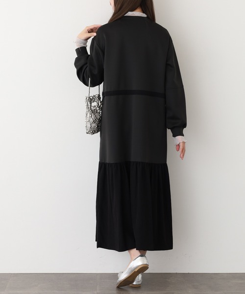 「Anna Nicola」 長袖ワンピース 38 チャコールグレー レディース_画像7