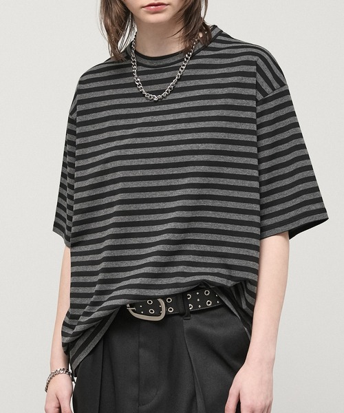 tシャツ 「Alfred Alex」Slub Border Basic Tee / スラブボーダー