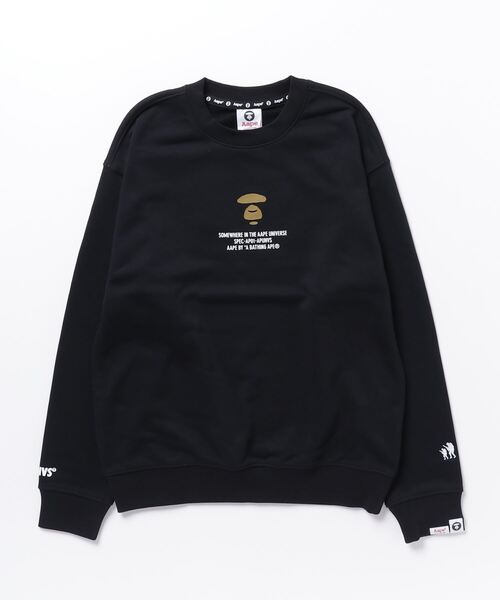 「AAPE BY A BATHING APE」 スウェットカットソー - ブラック メンズ_画像2