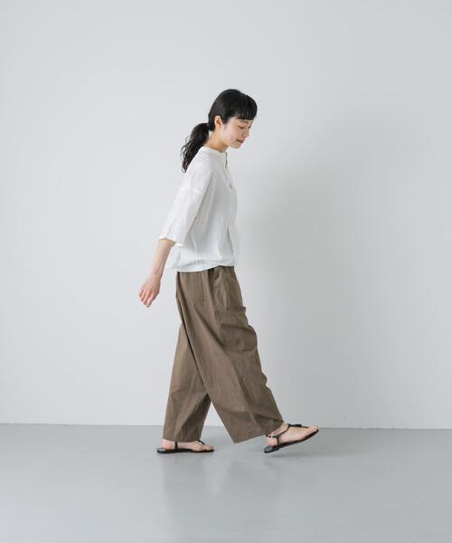 かぐれ リネンシャツ ブラウス シャツ コットンリネンポケットプル