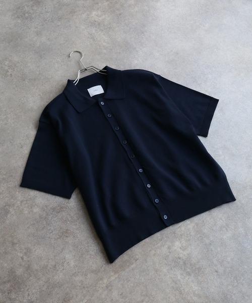シャツ 「welise/ウェライズ」サマーニットスムース メニーボタン ハーフスリーブ コンパクト ニットシャツ メンズ レディース | welise | 10