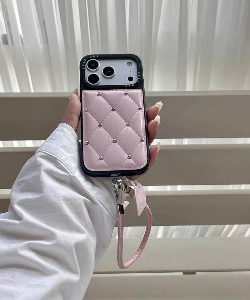スマホケース キルティング スタッズ ドット iPhone ケース 13/14