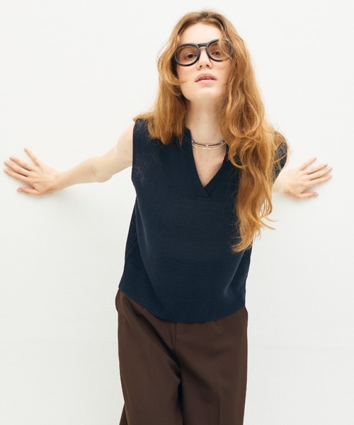 ニット セーター sleeve less skipper knit / スリーブレススキッパーニット レディース | full/fill. | 20