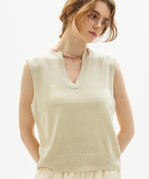 ニット セーター sleeve less skipper knit / スリーブレススキッパーニット レディース | full/fill. | 03