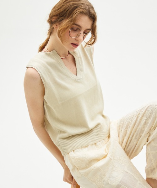 ニット セーター sleeve less skipper knit / スリーブレススキッパーニット レディース | full/fill. | 12