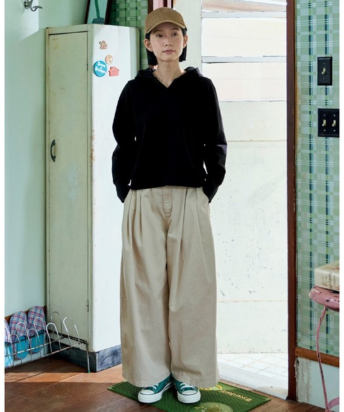 「Sunny clouds」 パンツ 3L ネイビー レディース_画像5