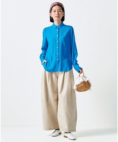 「Sunny clouds」 パンツ 3L ネイビー レディース_画像9