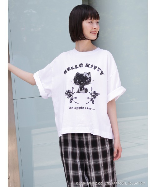 H.A.K（ハク） tシャツ 半袖 H.A.K×HELLO KITTY ハローキティとバラ