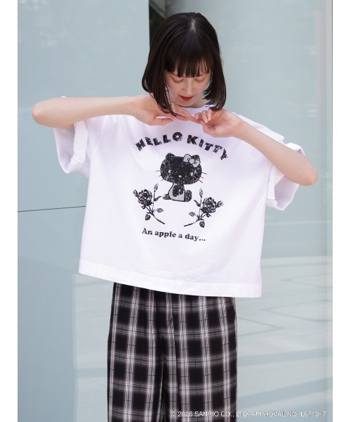 H.A.K（ハク） tシャツ 半袖 H.A.K×HELLO KITTY ハローキティとバラ
