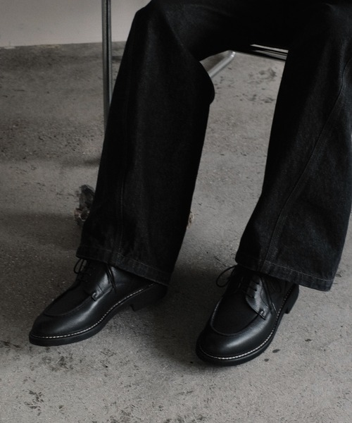 革靴 ビジネスシューズ GRAINED LEATHER U-TIP DERBY SHOES メンズ | WYM LIDNM | 10