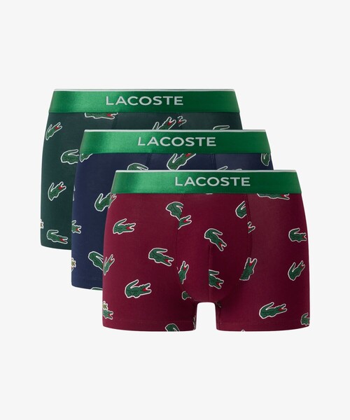 LACOSTE メンズボクサーパンツ（色：レッド系）｜下着、靴下、部屋着