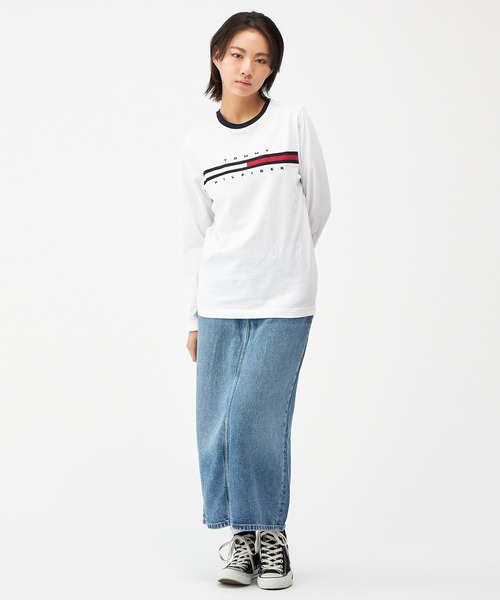 ロング Tシャツ トミー  ロゴ US/XLサイズ ユニセックス TOMMY HILFIGER - ロング Tシャツ トミー Tommy ロゴ US/XLサイズ ユニ