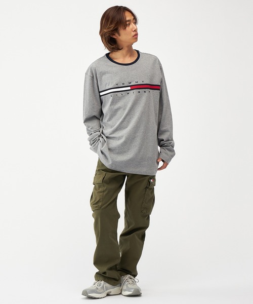 ロング Tシャツ トミー  ロゴ US/XLサイズ ユニセックス TOMMY HILFIGER - ロング Tシャツ トミー Tommy ロゴ US/XLサイズ ユニ